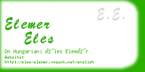 elemer eles business card
